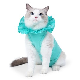 MEIAOJIA Post-Surgery Clothing, For Cats, Plain, Wreath Included, Alternative to Recovery Collars, Moldale Pet Postoperative Wear, Cat Clothing, Spring & Summer Clothing, Nursing Clothing, Skin
