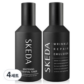Skeda Men's Wrinkle Repair Emulsion 135ml + Whitening Essential Toner 135ml Set, 4 Sets / 스케다 남성용 링클 리페어 에멀젼 135ml + 화이트닝 에센셜 토너 135ml 세트, 4세트