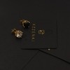KZZENKI Crown Gold Earrings for Men Black and Gold Stud