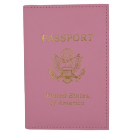 Travel Passport Organizer Holder Credit Card Case Protector Cover Wallet (Light Pink)