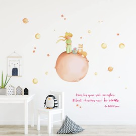 Runtoo Wall Sticker The Little Prince Wall Sticker Planet Sayings Quotes Wall Sticker Nursery Baby Room Bedroom