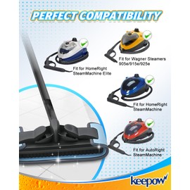 KEEPOW Steamer Microfiber Pad Compatible with Wagner 905e, 915e and 925e, Reusable Microfiber Cleaning Replacement Pads for Multi-Surface Floor Cleaning for Powerful, 2 Pack (Mop is Not Included)