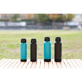 The-peacock [Sports Drink Compatible] Peacock Water Bottle, 600ml, One-Touch, Heat + Cold Retention, Large Capacity, Bottom Cover, Easy to Clean, Black AKE-R61 B