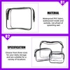 Swpeet 6Pcs 3 Sizes Clear Toiletry Bag Makeup Bags Waterproof
