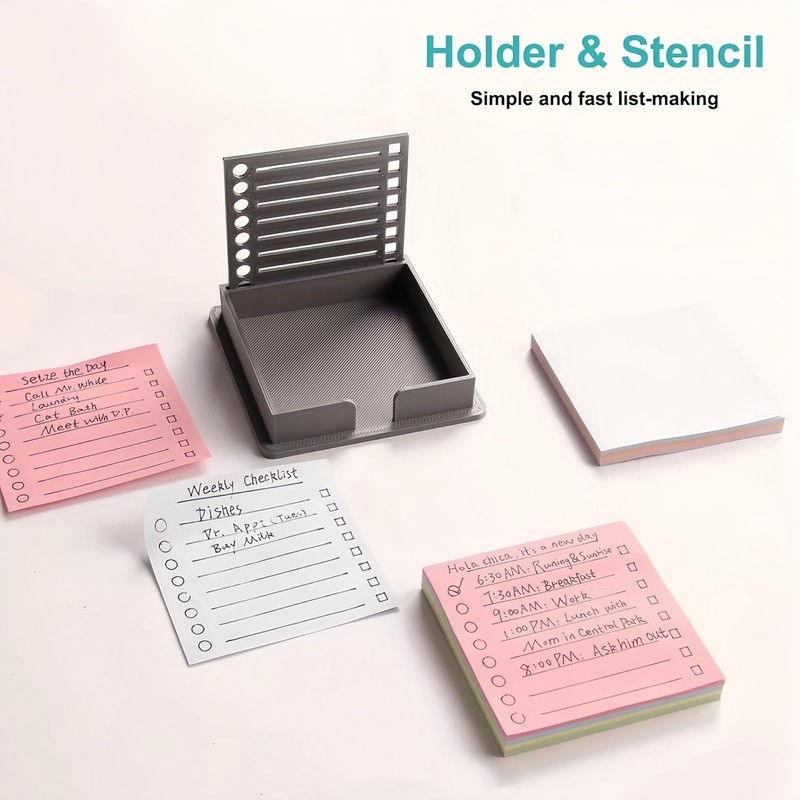Sticky Note Stencil,Sticky Note Hold/er with Stencil,Sticky No/te Line Stenc/il