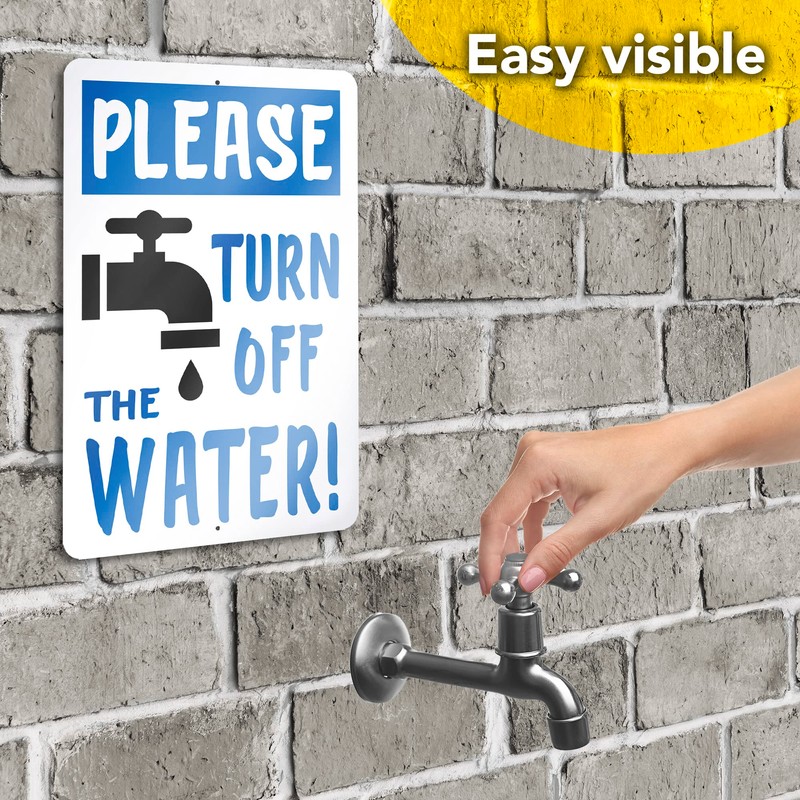 Please Turn Off the Water Sign - 8x12 Aluminum Don't