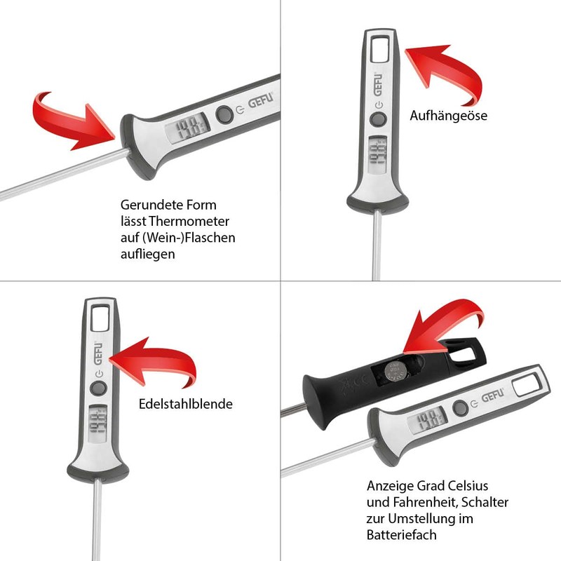Gefu Scala Meat Thermometer Digital Roasting Thermometer with LCD Display