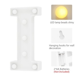 Marry Me Light Up Letters - Alphabet Letter I Marquee Letters for 1st Birthday, Carnival & House Decorations