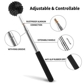 BOVONVON Telescoping Back Scratcher with 2Pcs Detachable Scratching Heads,1pcs Marshmallow Fork,1 pcs Massage Ball Christmas Gifts Stocking Stuffers for Women Men