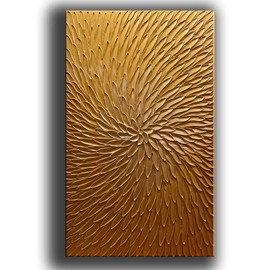 YaSheng Art -24x36inch Large Abstract Art Oil Paintings on Canvas metal golden Gradient color Abstract Artwork Modern Home Decor Canvas Wall Art Ready to Hang for Living Room Bedroom