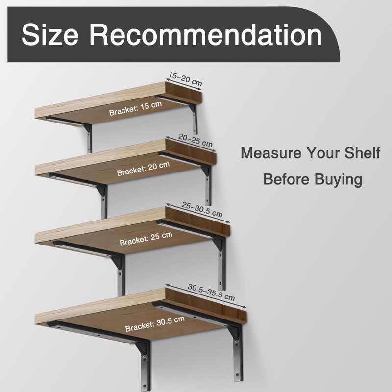 Ouvin Heavy Duty Shelf Brackets 6 inch 2 Pack Wall
