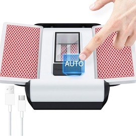 BATURU Wiederaufladbarer automatischer Kartenmischer mit 2 Stapeln - schnell, geräuscharm, kompakt & leicht, Kartenmischer für UNO, Poker, Skip-BO, Phase 10 für Spieleabende, Reisen, Partys