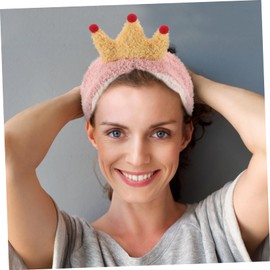 OHPHCALL Crown Plush Makeup and Face Washing Headband for Women Soft Fleece Hairband for Spa Comfortable Wide Design for All Hair Types