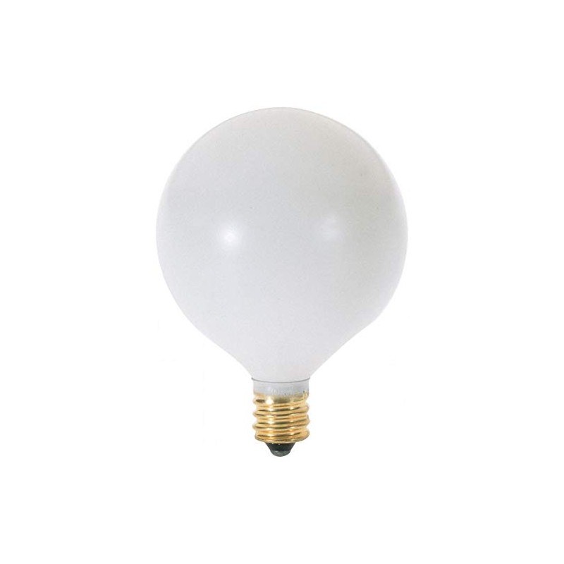 Satco A3925 130V Candelabra Base 25-Watt G16.5 Light Bulb, Satin