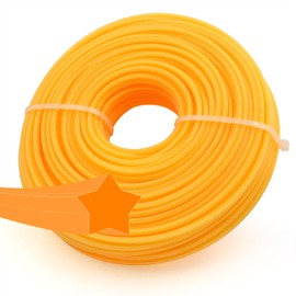 Zeqeey Star Shape Grass Trimmer Line Heavy Duty Replacement Weed Strimmer String Diameter 3mm Length 50m Nylon Trimmer Cord Rope