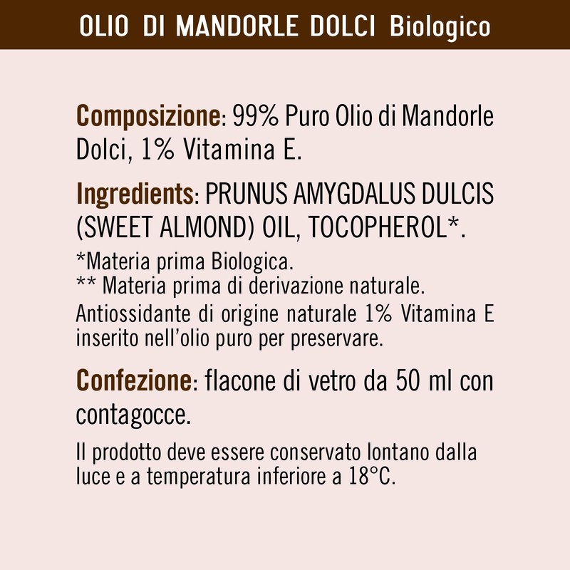 NUTRIVOIL - Reines Bio-Süßmandelöl, parfümfrei, feuchtigkeitsspendend und elastisch, 50 ml