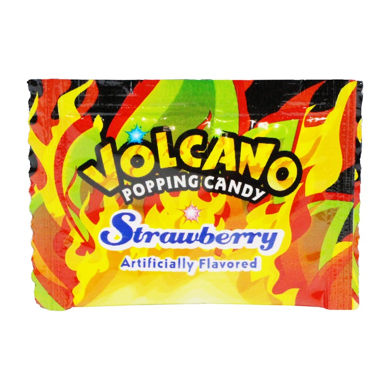 Volcano Strawberry Flavor Popping Candy (2 x 1.06 oz Bags)