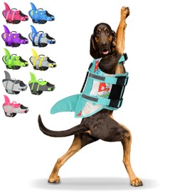 Fragralley Shark Dog Life Jacket, Adjustable Dog Life Vest with Shark Fin, Suit for Small Medium Large Dog Life Vest for Swimming, Boating, Pool, Beach
