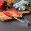 Endoshoji BTV7601 Commercial Antibacterial Heat Resistant Colorful Tongs, Red, Metal