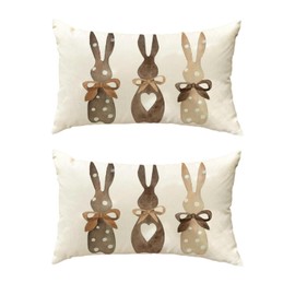 DUINIU 2 Pieces Throw Pillowcases, Easter Pillowcases, Bunny Pillowcases, Cartoon Pillowcases, Plush Pillowcases, Decorative Pillowcases, Home Furnishings, Suitable for Living Room and Bedroom Use
