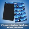 Boys Blue Whale Swim Trunks with Boxer Brief Liner Anti