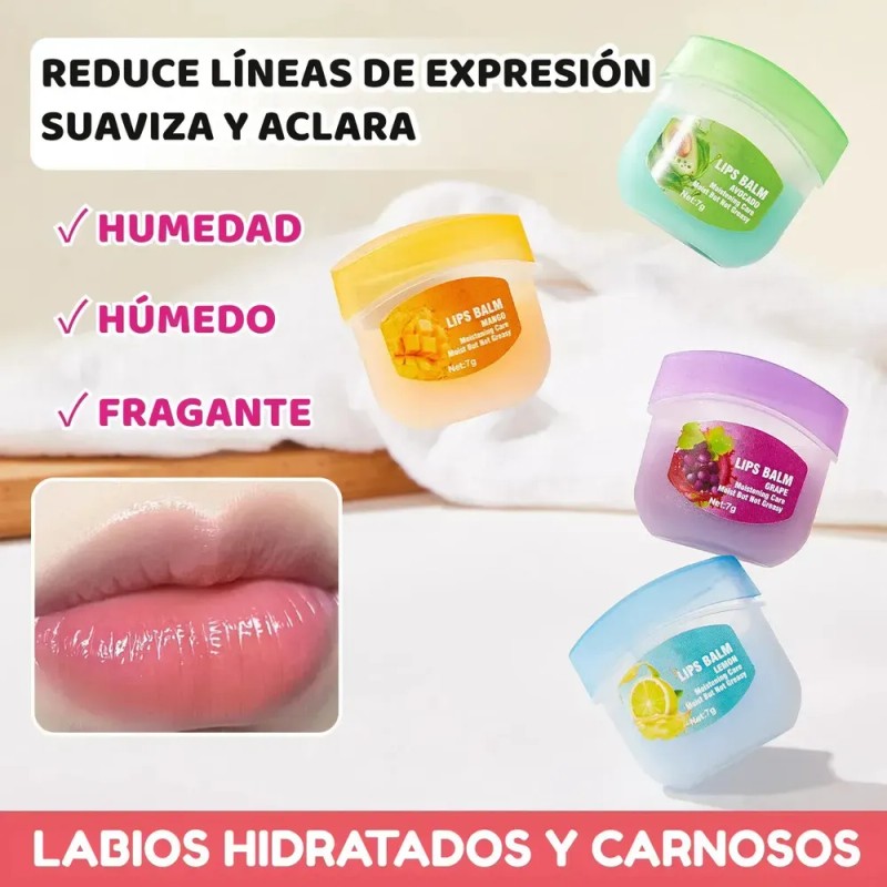 8 Balsamo Labial Pomada Frutas Aroma Hidratante Mix Sabores