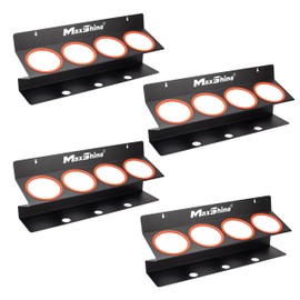 Maxshine Universal 4 Pack Spray Bottle Holder (16oz/34oz) - Holds 7 IK Trigger Sprayers with 3 Small Holes, Sturdy & Lightweight Wall-Mounted Organizer for Detailing Accessories, Easy to Install