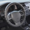 BDK SW-899-LK Black Leather Car Steering Wheel Cover Large Size