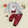 ZZLBUF Toddler Baby Boy Christmas Outfits Santa Long Sleeve Pullover