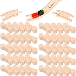 50 Pcs Wooden Dog Bone Track Connector Wooden Train Adapters Pieces Compatible with Most Wooden Train Track Make Wood Railway Track