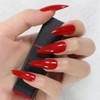 Coolnail Glossy Red Press on False Nails Medium Long Stiletto