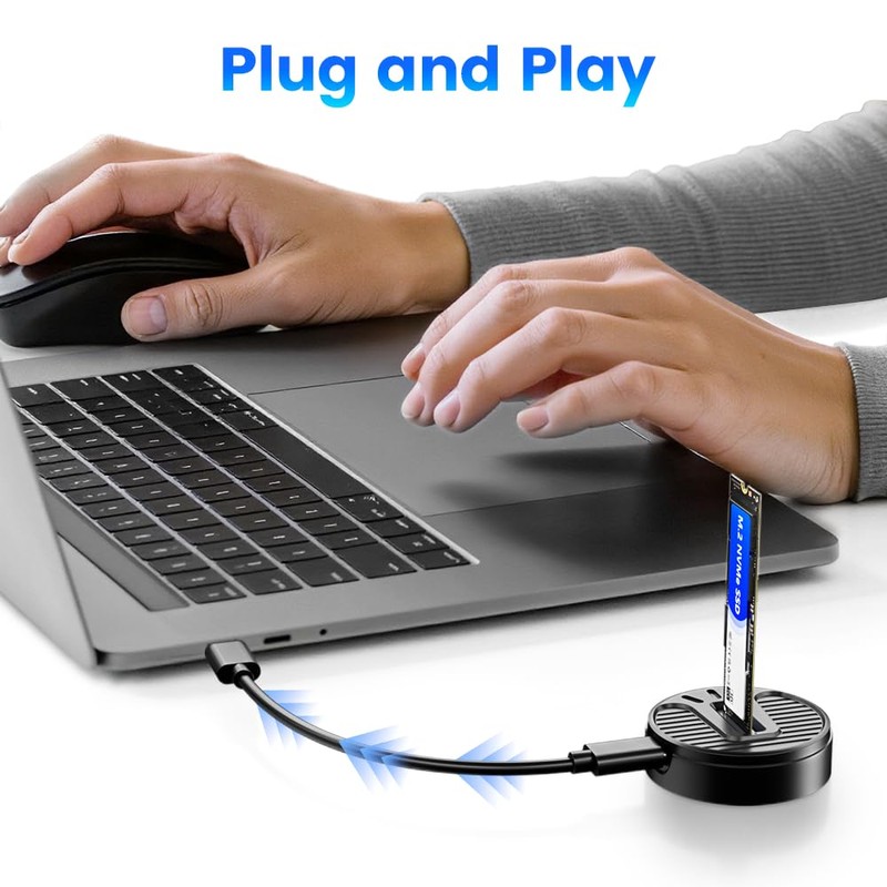 M.2 NVMe & SATA SSD Docking Station, 10Gbps SSD Reader