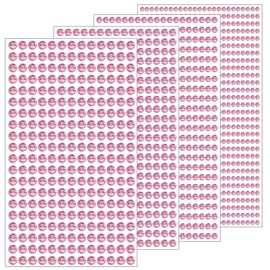 1792 Pcs Self-Adhesive Pink Rhinestone Gem Stickers Hair Jewels Face Jewels Stick On Tooth Gems Eye Gems Bling Rhinestone Sticker Sheet for DIY Scrapbook Crafts Nail Body Makeup Festival 4 Size