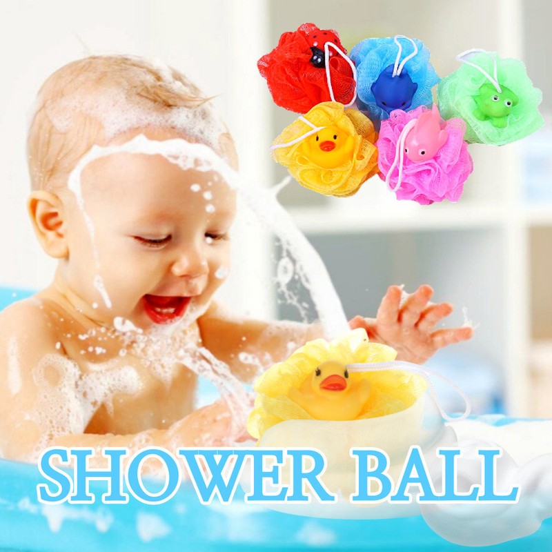 1+1 baby shower ball foaming animal infant shower towel, fish