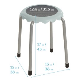 ECR4Kids Daisy Stackable Stool Set, Flexible Seating, Light Grey, 8-Piece