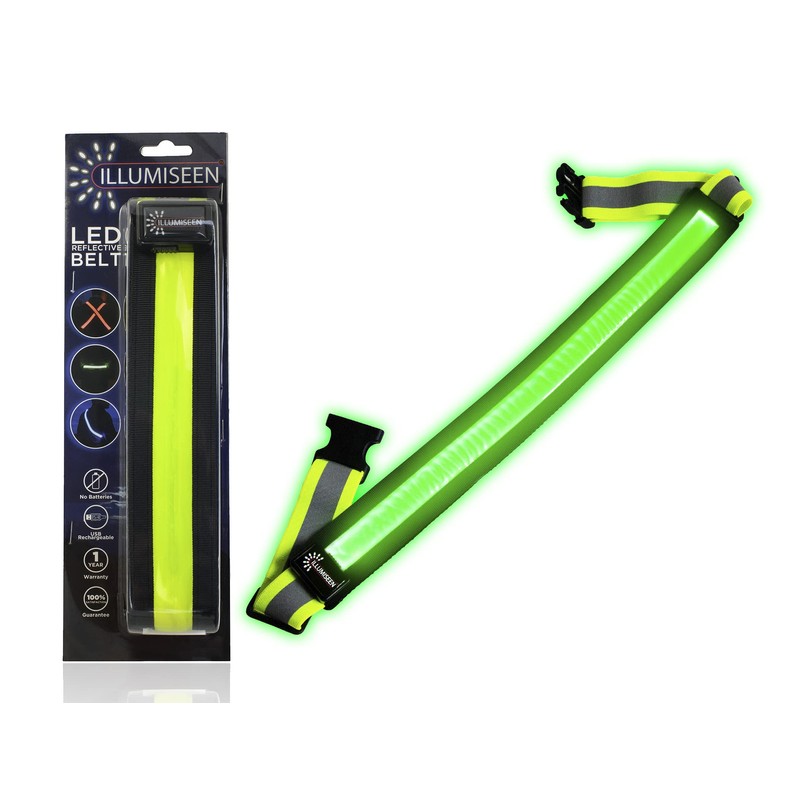 Illumiseen LED Reflective Belt Sash | High Visibility LED Lights