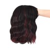 Luxiremi Wigs Red Mixed Black Short Curly Wavy Wig Bob