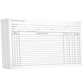 NextDayLabels - Single Animal Exam Records Information Cards, 8x5 Horizontal Format