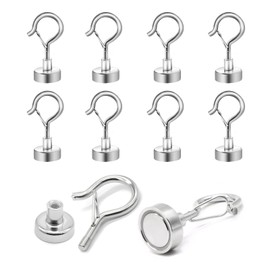 OXTXO Magnetic Hooks with Snap,26.5 lb+ Strong Magnets,Heavy Duty Q-Hooks for Cars,Cruise,Garage Doors,BBQ Grill,Refrigerators