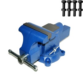 PPUMP Bench Vise 6 Inch Jaw Width 5.5 Inch Jaw Opening Home Vise - Secure Grip with 360° Swivel Base Home Vise Rotation Base - Assembled with a Combination of Heavy Duty Cast Iron and Steel - Blue