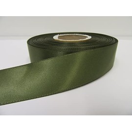 2 metres of 25mm Satin Ribbon Olive Dark Green Double Sided 25 mm 2.5cm