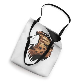 Africa Lion Silhouette with Giraffe and Elephant Tote Bag