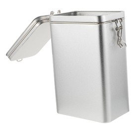 OKUMEYR 1pc Tinplate Storage Tank Storage Container with Lid Square Kitchen Canister Coffee Jar Candy Containers Candy Jar with Lid Stainless Steel Container Storage Drum Storage Barrel