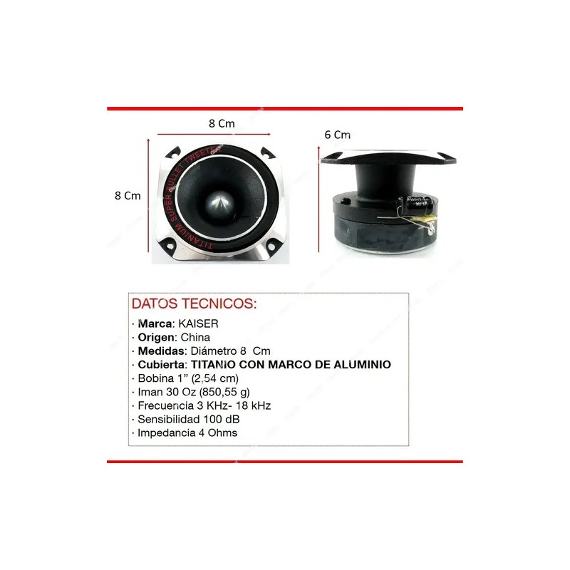 Tweeter Bala Ksr Tw4700d Diamante Titanium Capacitor 1000w