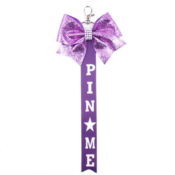 Cheerleader Pin Me Bow Keyring Glitter Pin 10 Pieces Pin