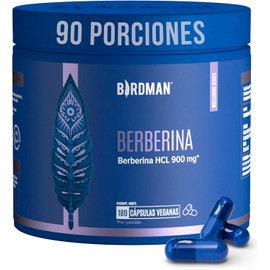 Birdman Berberina HCL 900 mg | Apoya tu Alimentación Diaria | Fórmula Limpia Sin Aditivos | Cápsula Vegana | Esencia Refrescante | Suplemento Alimenticio | 90 Porciones | 180 Cápsulas