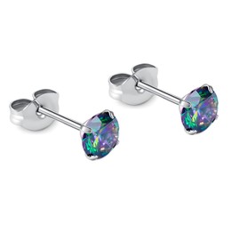 1 Pair Implant Grade Titanium Stud Earrings Set Hypoallergenic 3mm 4mm 5mm 6mm Cubic Zirconia G23 Titanium Earring Studs for Women Girls Men for Sensitive Ear, Titanium, Cubic Zirconia