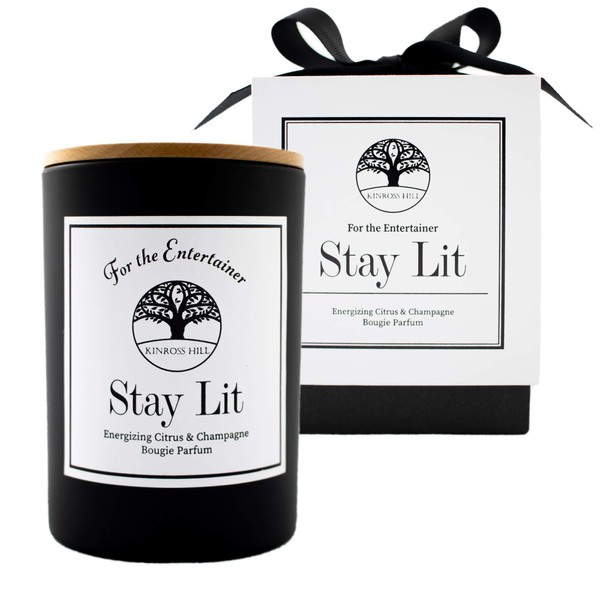 Stay Lit - Citrus & Champagne Scent | Funny Gift | Birthday, Hostess, House Warming | Soy, Luxury | 9 oz