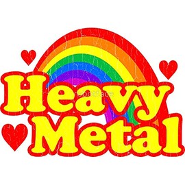 Funny Heavy Metal Rainbow - Sticker Graphic - Auto, Wall, Laptop, Cell, Truck Sticker for Windows, Cars, Trucks
