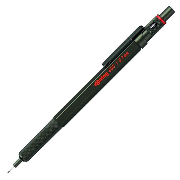 rOtring 1904444 600 Mechanical Pencil, 0.7 mm, Silver Barrel